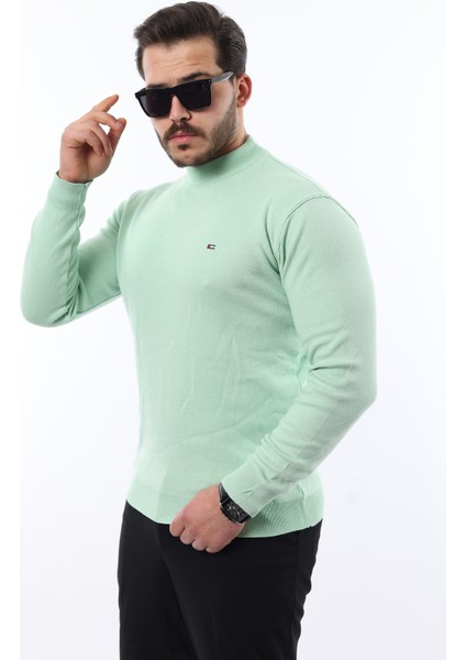 Erkek Yarım Balıkçı Yaka Triko Kazak