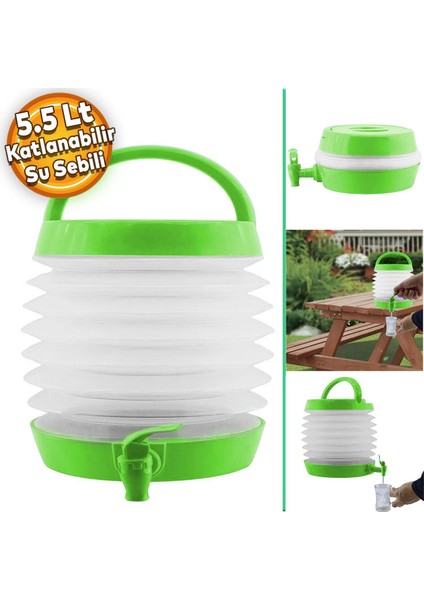 Akordiyonlu Su Sebili Meşrubat Içecek Kabı Bidonu Damacana Katlanabilir Musluklu Körüklü 5.5 Litre fiyatları