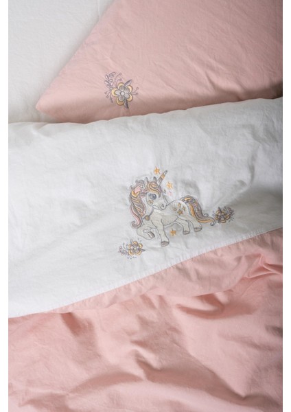 Cuddly Yıkanmış Doğal Görünümlü Nakışlı Bebek Nevresim Takımı Bonic Beyaz fiyatları