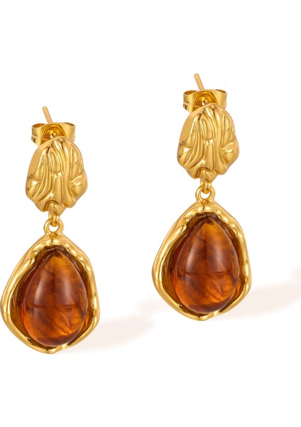 Moda Paslanmaz Çelik Küpe Kadın Küpe Kişilik Moda Küpe Kadın Mizaç Retro Nazik (Yurt Dışından)