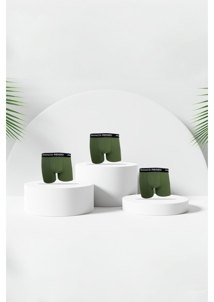 Erkek 3'lı Lüx Kutulu Pamuklu ve Likralı Boxer