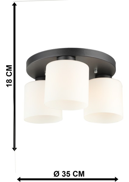 Rana 3.lü Tepsili Avize Siyah indirimleri