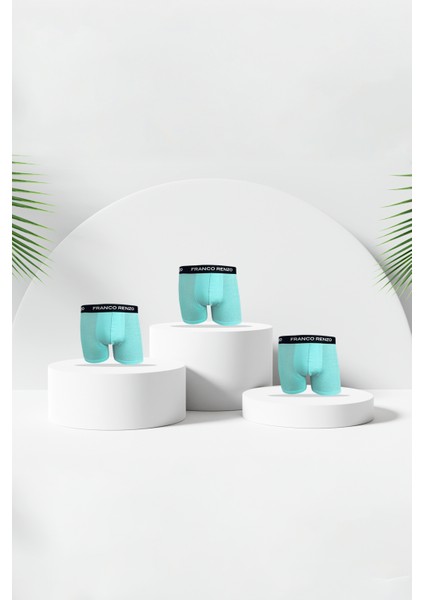 Erkek 3'lı Lüx Kutulu Pamuklu ve Likralı Boxer