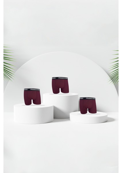 Erkek 3'lı Lüx Kutulu Pamuklu ve Likralı Boxer