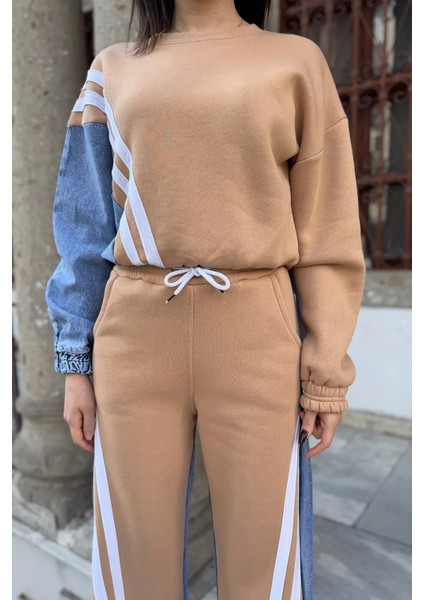 Kot Garnili Sweat Pantolon Ikili Takım modelleri