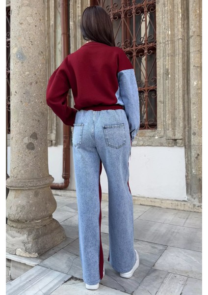 Kot Garnili Sweat Pantolon Ikili Takım
