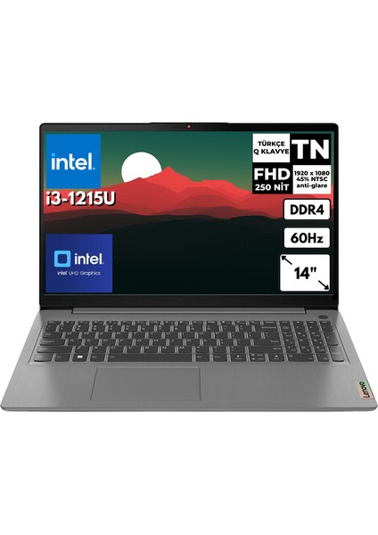 Ideapad 3 15IAU7 I3-1215U 20GB 512 GB SSD UHD Graphics 15.6'' Fhd Windows 11 Pro 82RK018GTX BT57