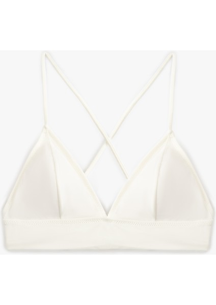 Bağlama Detaylı Arkası Çapraz Askılı Bralet Bikini Üstü
