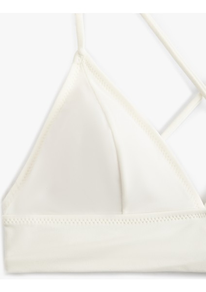 Bağlama Detaylı Arkası Çapraz Askılı Bralet Bikini Üstü