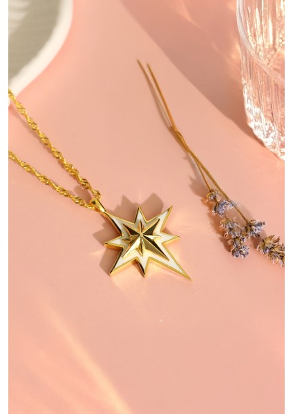 925 Ayar Gümüş Zirkon Taşlı Mineli Kutup Yıldızı Kolye -GV8522 modelleri