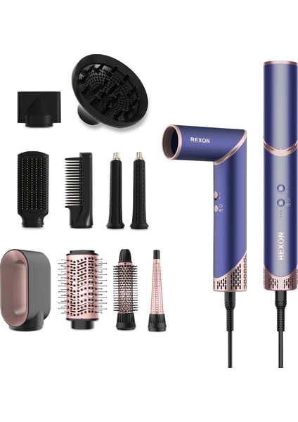 Flex 10-In-1 Hot Air Wrap Saç Kurutma & Şekillendirme Sistemi, Iyon Özellikli