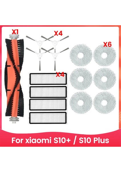 Robot Süpürge S10+ / S10 Plus Aksesuarları Ana Yan Fırça Hepa Filtre Paspas Bezi Parçalar Yedek (Yurt Dışından)