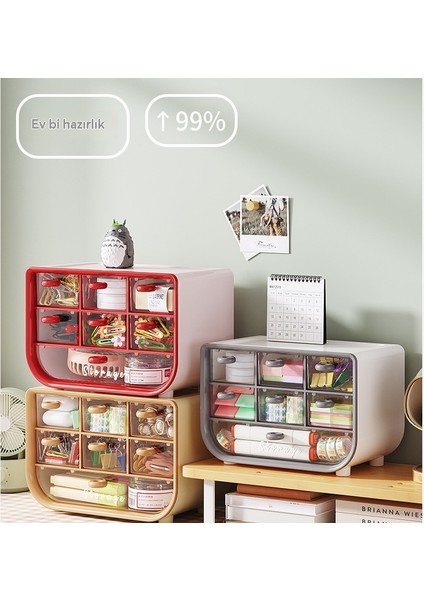 Masaüstü Çok Fonksiyonlu Saklama Kutusu - Öğrenci Yurdu Kozmetik Kırtasiye Kutusu - Takı Şeffaf Kutu (Yurt Dışından) modelleri