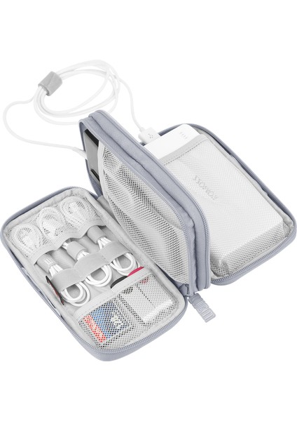 Dijital Aksesuarlar Saklama Çantası - Taşınabilir Çift Katmanlı Basit Kulaklık Veri Kablosu Saklama Çantası (Yurt Dışından)
