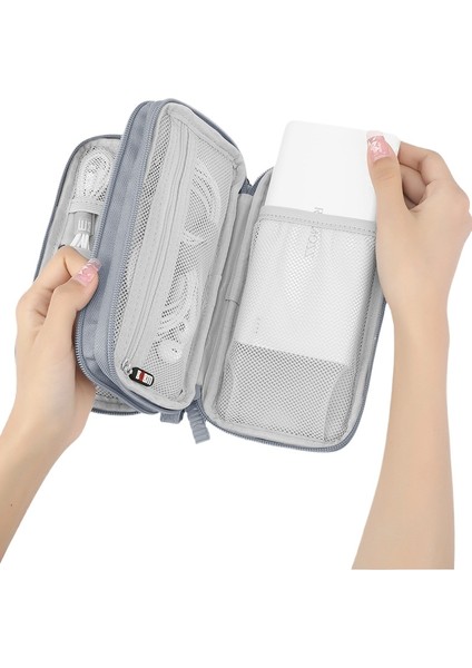 Dijital Aksesuarlar Saklama Çantası - Taşınabilir Çift Katmanlı Basit Kulaklık Veri Kablosu Saklama Çantası (Yurt Dışından) modelleri