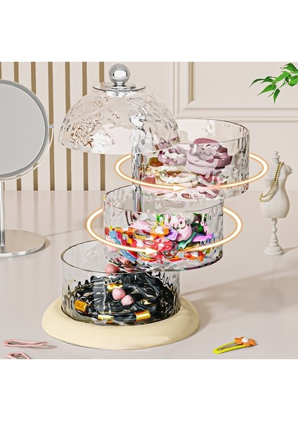 Premium Kozmetik Saklama Kutusu - Toz Geçirmez Masaüstü Saklama Kutusu - Şifonyer Puf Saklama Kutusu - Cilt Bakım Ürün Kutusu (Yurt Dışından)