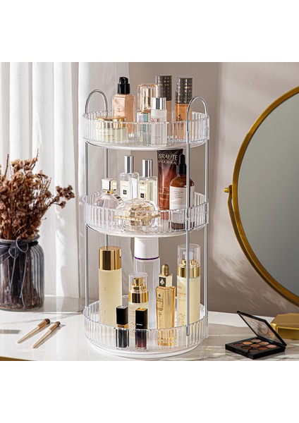 Yüksek Son Üç Katlı Kozmetik Depo Kutusu - Tuvalet Odası Özgür Dönüştürebilir Depo Kutusu (Yurt Dışından)