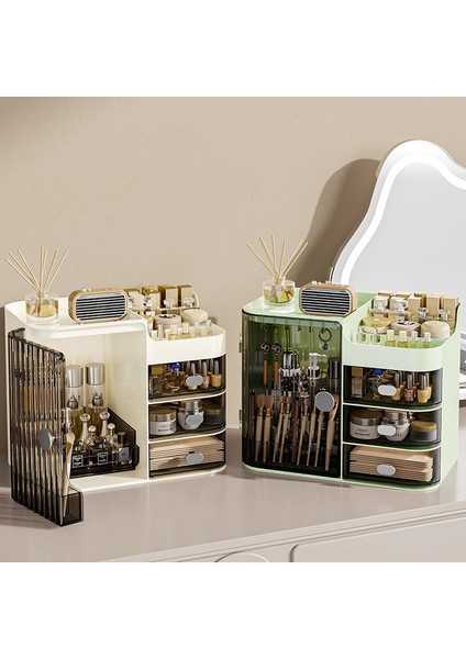 Üst Düzey Kozmetik ve Cilt Bakım Ürünleri Saklama Kutusu - Çok Fonksiyonlu Toz Geçirmez Saklama Kutusu - Büyük Kapasiteli Ruj Maskesi Saklama Rafı (Yurt Dışından)