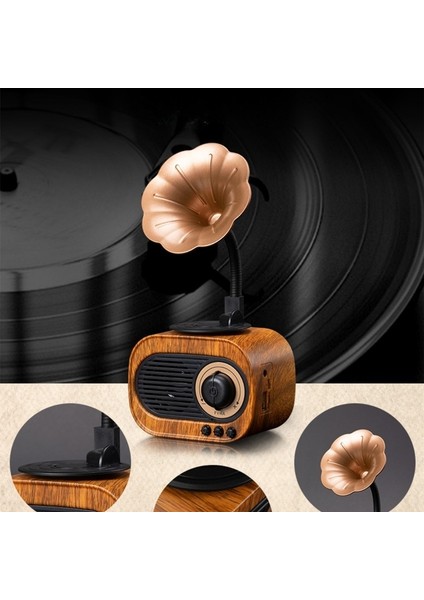 Retro Bluetooth Ses Kablosuz Hoparlör Gramofon (Yurt Dışından)