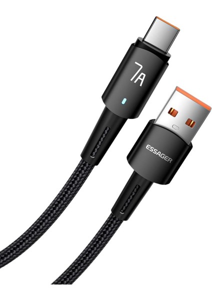 2 Metre 80W 7A USB To Type-C Süper Hızlı Data Şarj Kablosu Ultra Dayanıklı Şarj ve Data Kablosu