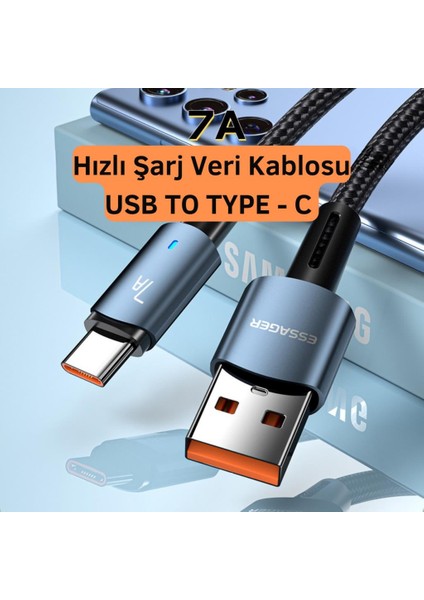 2 Metre 80W 7A USB To Type-C Süper Hızlı Data Şarj Kablosu Ultra Dayanıklı Şarj ve Data Kablosu