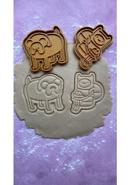 2li Adventure Time Finn ve Jake Kurabiye Kalıbı ve Şeker Hamuru Kalıbı Seti