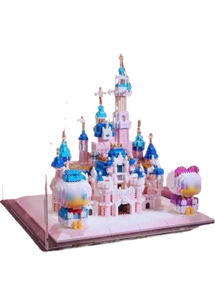 Yapı Taşları Disney Castle World Ünlü Okullar ve Benzeri Büyük Tip Bina Bulmaca Blok Oyuncakları (Yurt Dışından)
