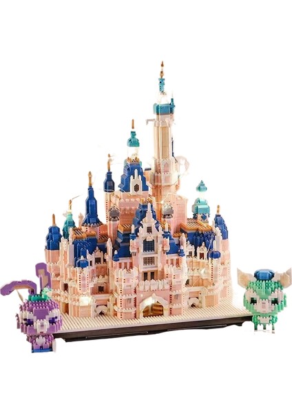Yapı Taşları Disney Castle World Ünlü Okullar ve Benzeri Büyük Tip Bina Bulmaca Blok Oyuncakları (Yurt Dışından)