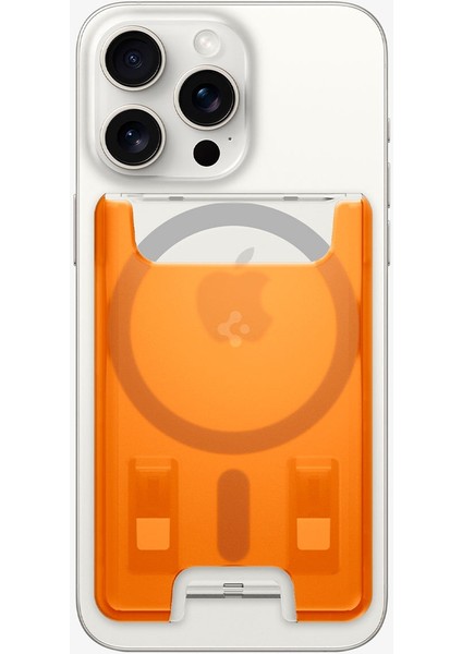 iPhone için MagSafe özellikli 3 Kartlı Manyetik Cüzdan Classic C1 Tangerine - AFA08574