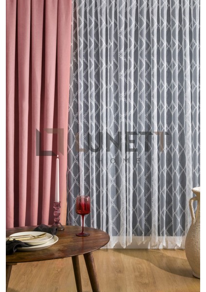 Kullanıma Hazır Pudra Rengi Sık Pile 1x3 Dikim Fon Perde Tek Kanat 12481 modelleri