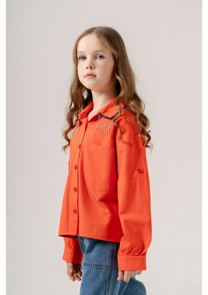 Kız Çocuk Yakası Taşlı Gömlek 3126 fiyatları