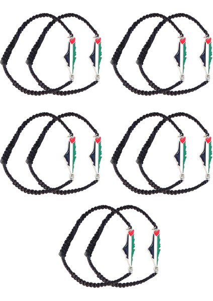 10'lu Filistin Haritası Sembolü Renkli Filistin Haritası Bilezik A300009-10