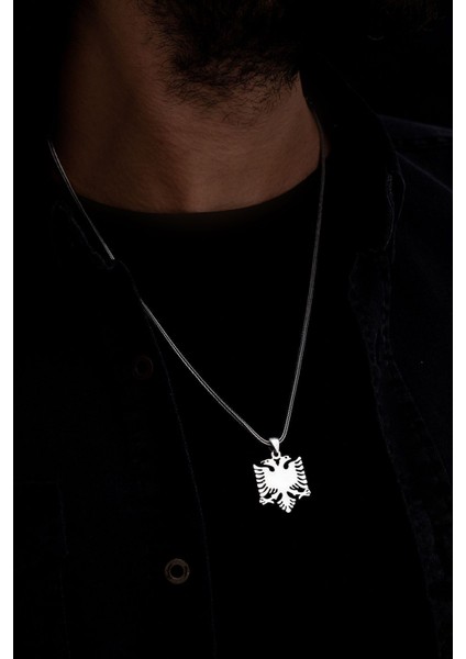 Arnavut Bayrağı Figürlü Erkek Kolye • 925 Gümüş Işıklı Kutuda • Sevgiliye • Eşe • Babaya Kolye fiyatları