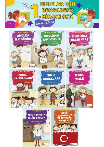 1. Sınıf Okuma Alışkanlığı Kazandıran Eğlenceli 8 Li Hikaye Seti (16 Sayfa)