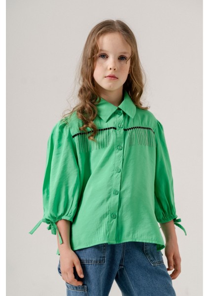 Kız Çocuk Taş Püsküllü Gömlek 3124