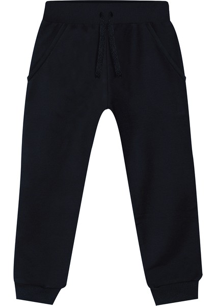 Unisex Kız Erkek Çocuk Siyah Basic Eşofman Altı
