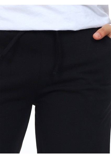 Unisex Kız Erkek Çocuk Siyah Basic Eşofman Altı