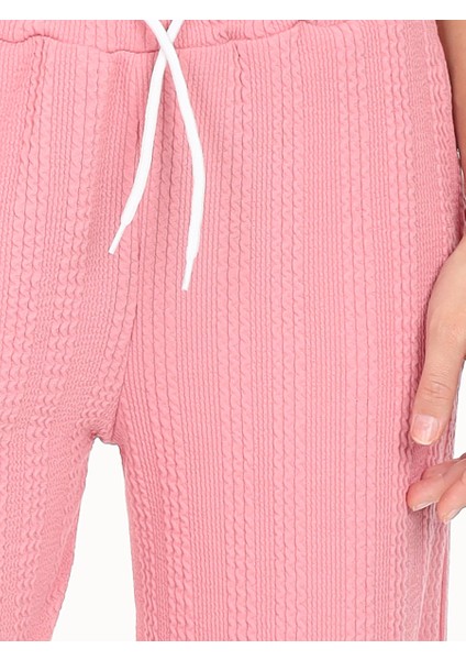 Kız Çocuk Geniş Paça Pembe Basic Eşofman Altı modelleri