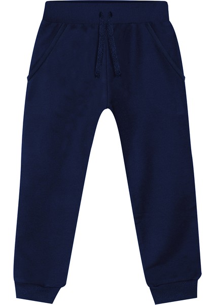 Unisex Kız Erkek Çocuk Lacivert Basic Eşofman Altı