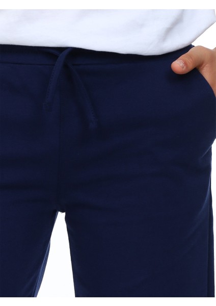 Unisex Kız Erkek Çocuk Lacivert Basic Eşofman Altı