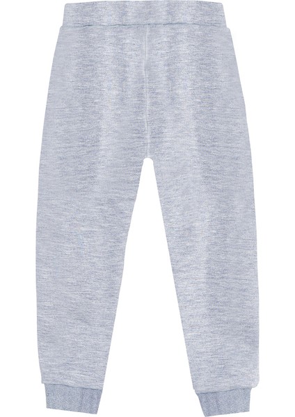 Unisex Kız Erkek Çocuk Gri Melanj Basic Eşofman Altı