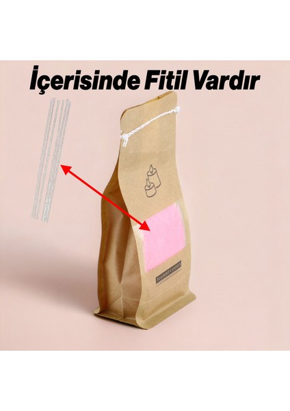 Toz Mum 250 gr Dekoratif Mumu Kandil Hediyelik Fitilli Mumlar Şamdan Açık Pembe Kokusuz fiyatları