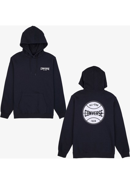 Classic Erkek Grafik Baskılı Siyah Hoodie