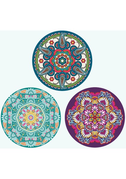 3 Adet 12X12CM Mandala Bardak Altlığı Sehpa Için (Yurt Dışından)