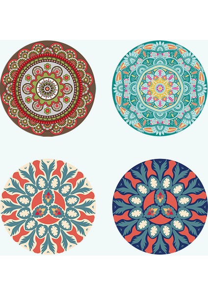 4 Adet 12X12CM Mandala Bardak Altlığı Sehpa Için (Yurt Dışından)