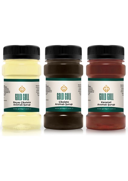 Çikolata, Beyaz Çikolata & Karamel Aromalı Kahve & Meyve Şurupları 3 x 80 ml