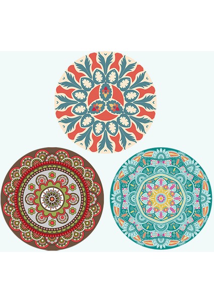 3 Adet 22X22CM Mandala Amerikan Servisleri Masa Örtüleri (Yurt Dışından)