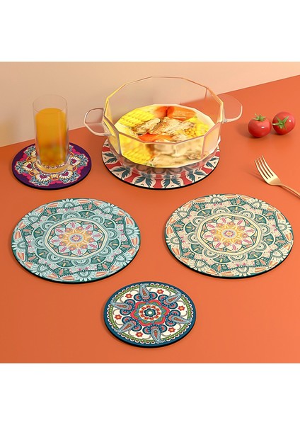 3 Adet 22X22CM Mandala Amerikan Servisleri Masa Örtüleri (Yurt Dışından) modelleri