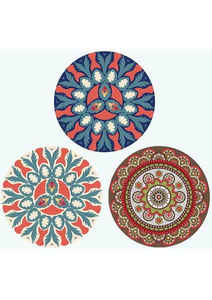 3 Adet 12X12CM Mandala Bardak Altlığı Sehpa Için (Yurt Dışından)