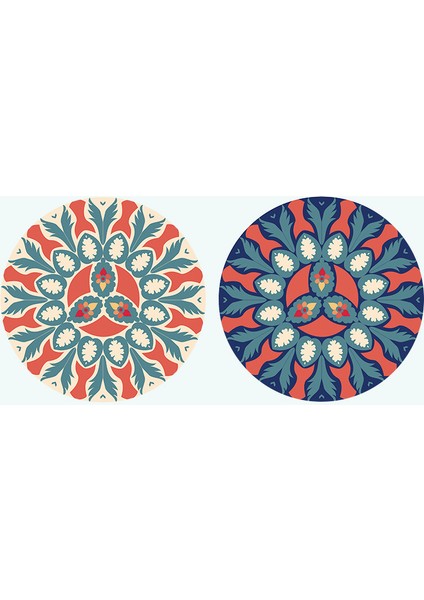 2 Adet 22X22CM Mandala Amerikan Servisleri Masa Örtüleri (Yurt Dışından)